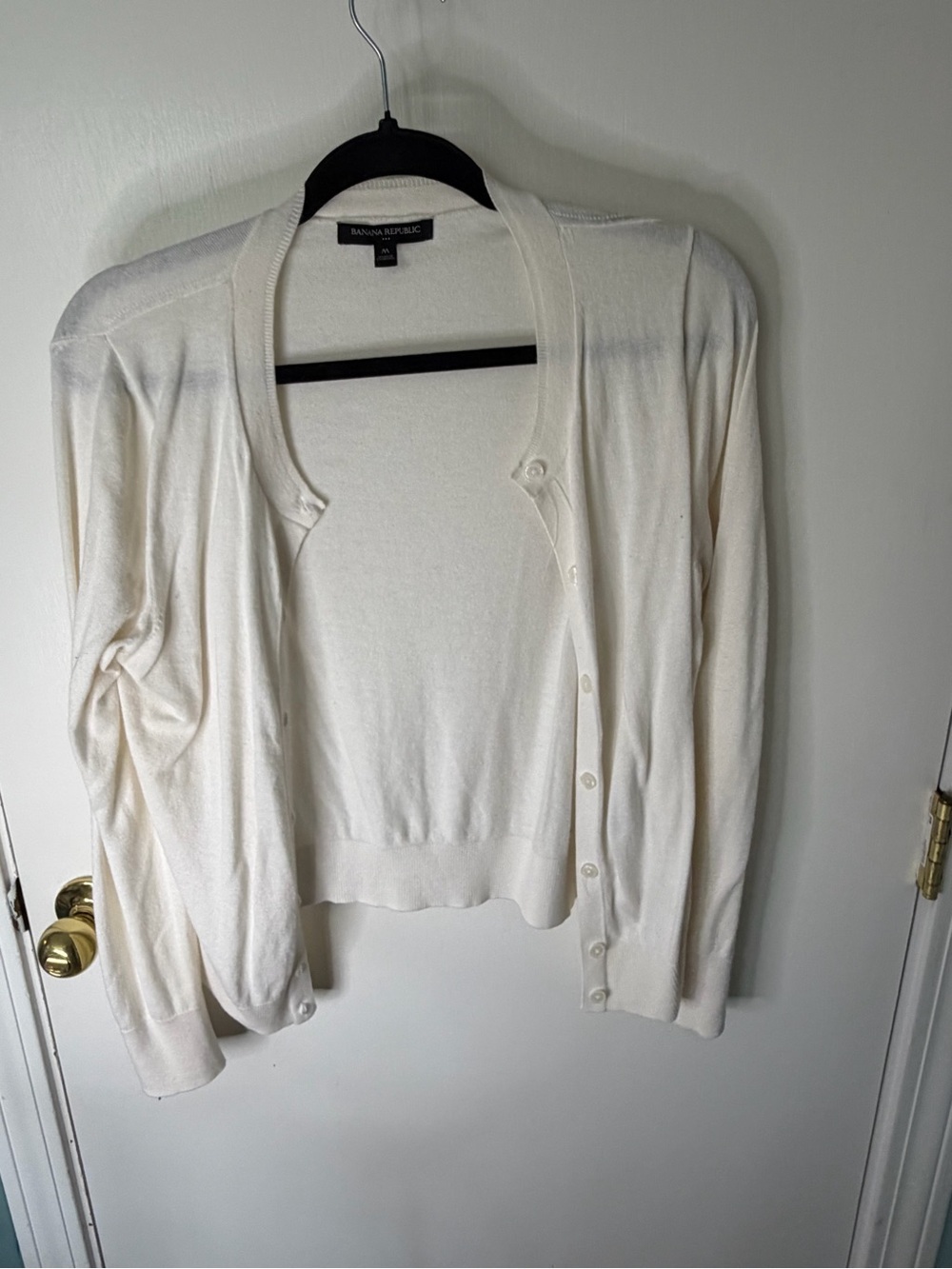 Banana Republic Women's Cream Button-Front Cardigan Sweater size medium